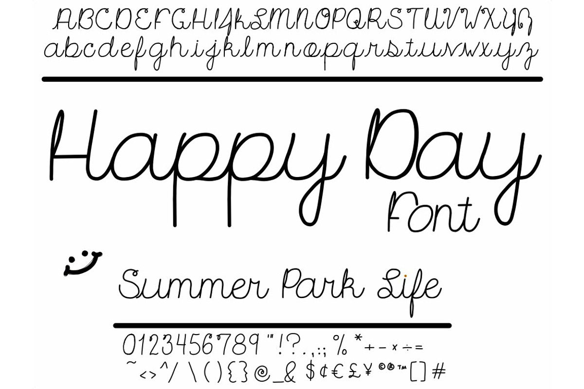 Font Happy Day Cursive Script Cute!, a Script Font by PageLightStudios (Photo 7 of 8)