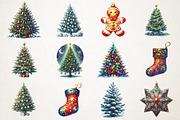 Christmas Tree & Ornaments Cliapart, an Illustration by RobertsArt (Thumbnail 4 of 7)