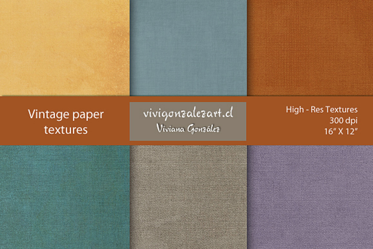 Vintage paper textures (16x12), a Texture Graphic by ViviGonzalezArt (Photo 1 of 4)