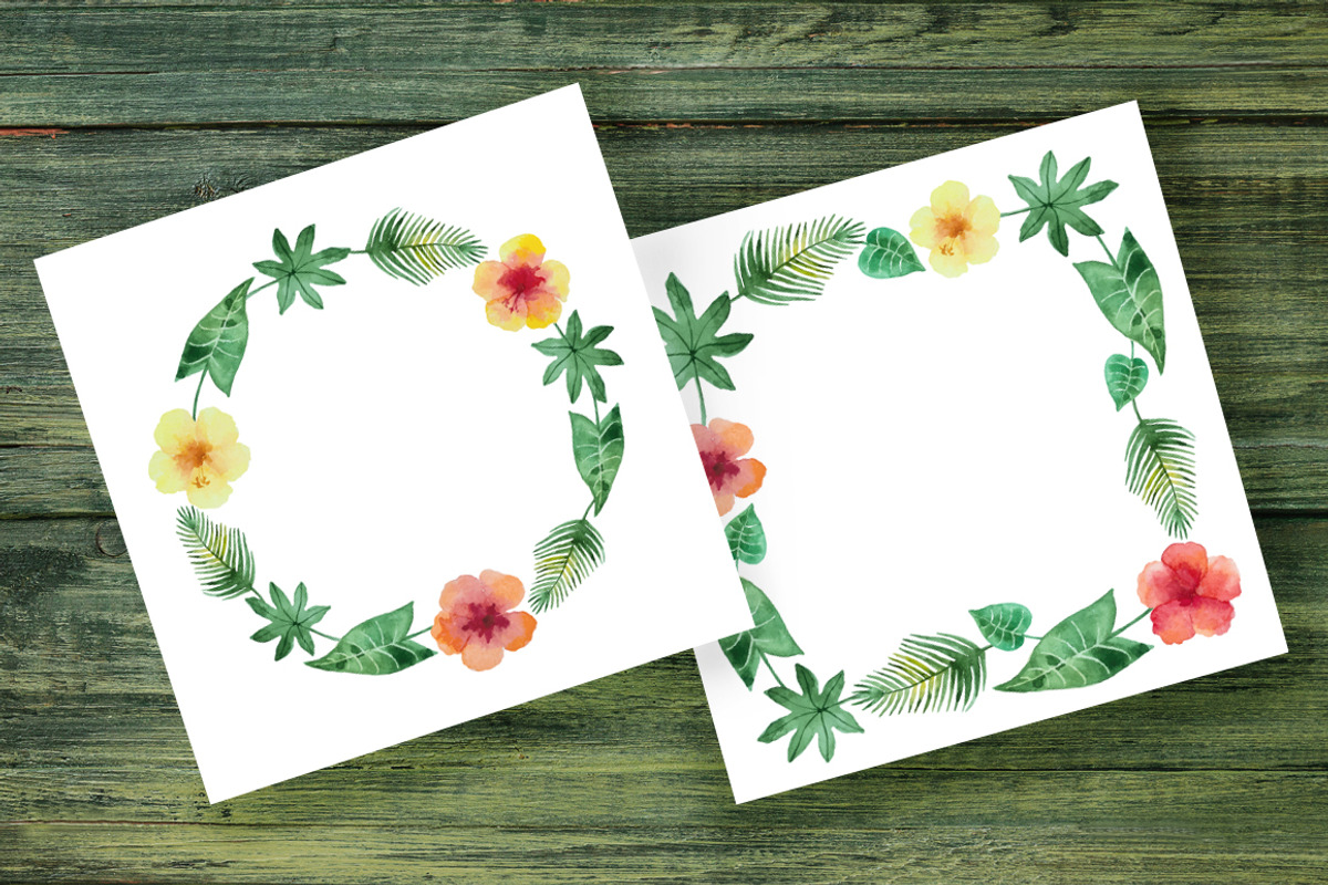 Tropical flowers and leaves., a Decorative Illustration by Elena Medvedeva (Photo 3 of 8)