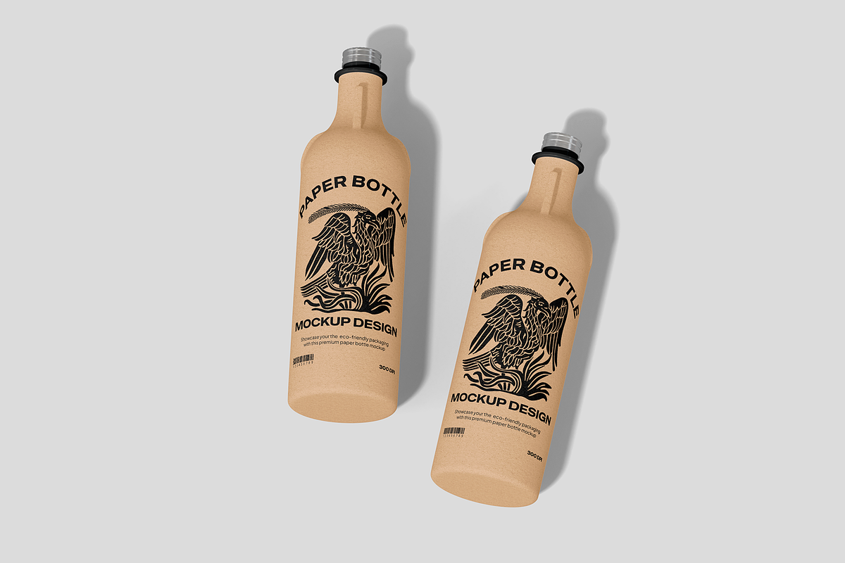 Paper Bottle Mockup, a Cups & Container Mockup by Permadi Creative (Photo 2 of 5)