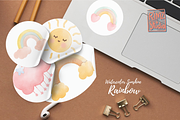Watercolor Sunshine Rainbow Clipart, an Illustration by RimzStudio (Thumbnail 7 of 7)