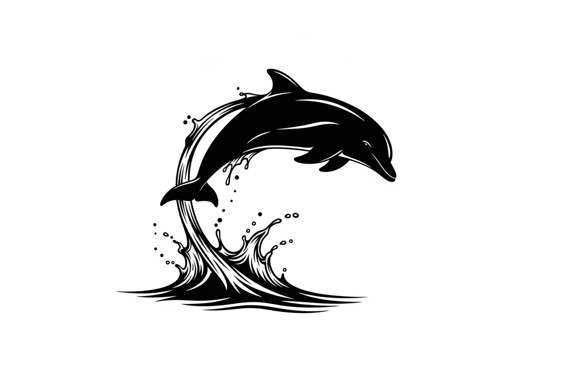 Dolphin Jumping Silhouette Vector, an Illustration by Designs_River (Photo 14 of 51)