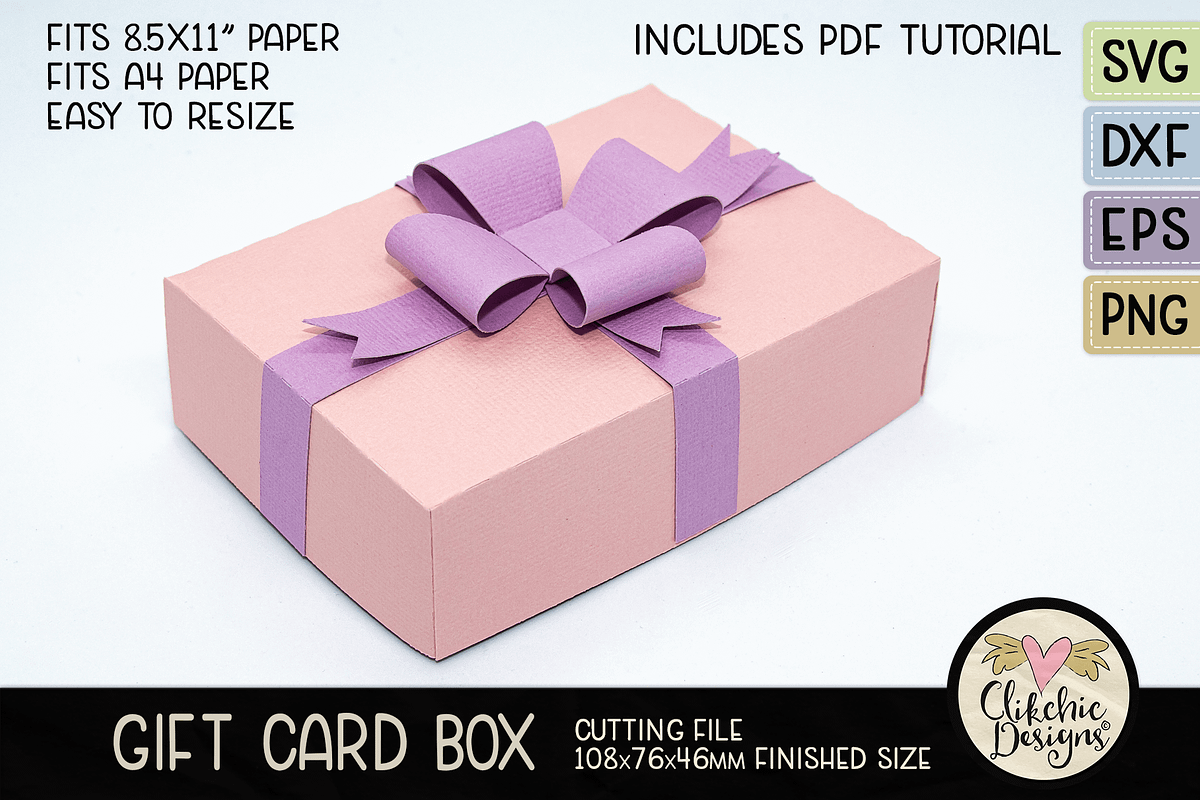 Gift Card Box With Ribbon SVG, a Templates & Theme by Clikchic Designs (Photo 4 of 6)