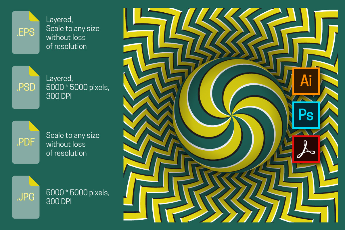 Spiral ball moving illusion, an Object Illustration by Guten Tag Vector (Photo 1 of 2)