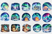 Watercolor Northern Lights Clipart, an Illustration by Rose Art (Thumbnail 2 of 5)