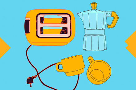 Fashion minimal illustration art. Breakfast time. Creative conce, a Beauty & Fashion Photo by Jenya Porechenskaya