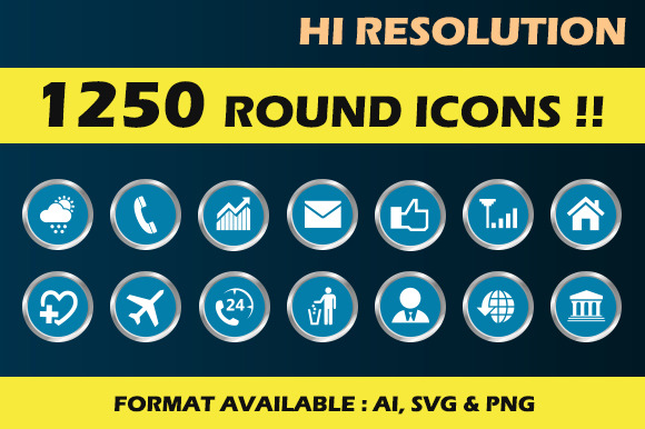 1250 Round Icons