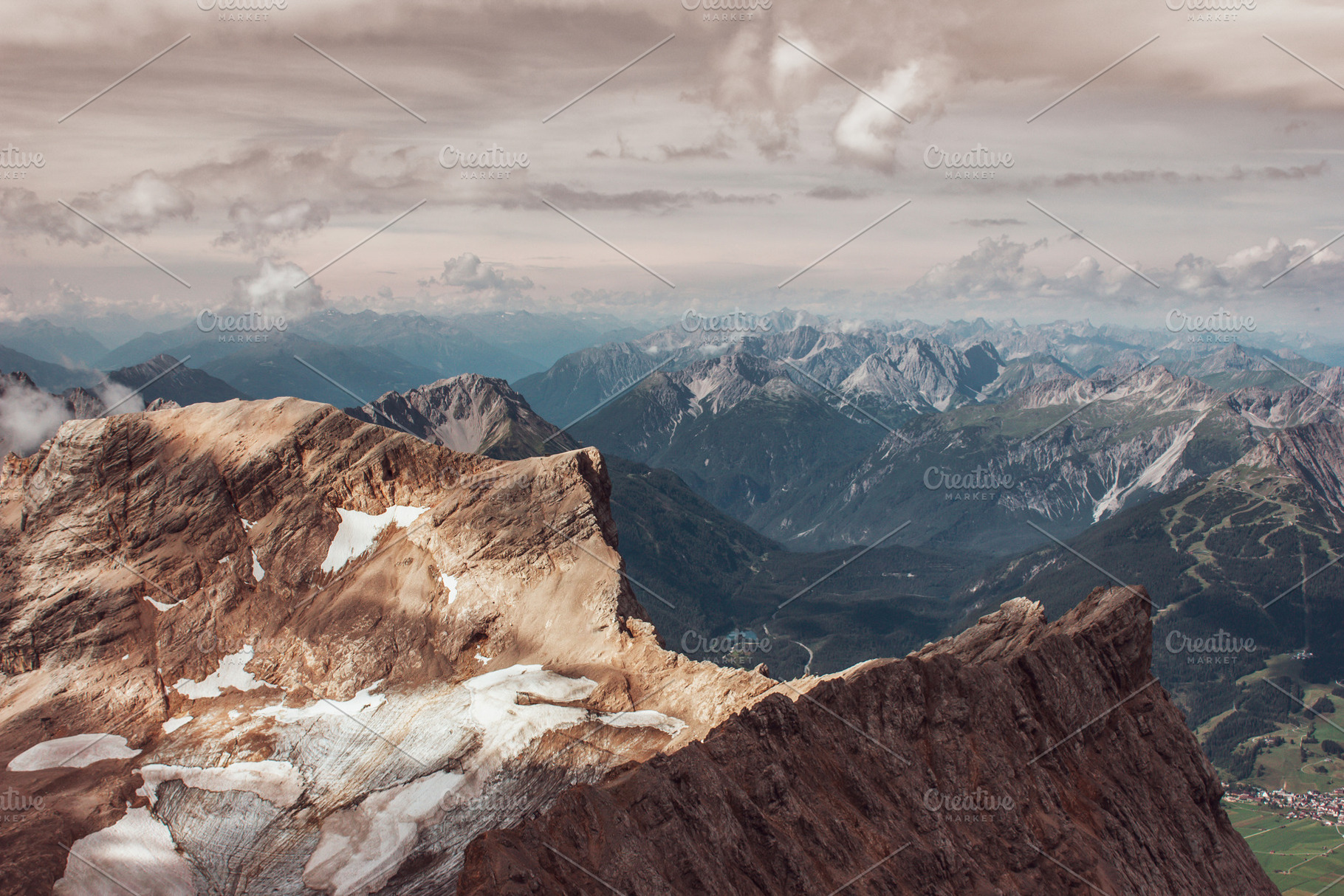 Mountain peak stock photo containing beautiful and eibsee, a Nature Photo by Riho Rannamäe