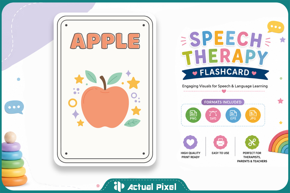 Speech Therapy Flashcard Bundle, an Education Illustration by Actual Pixel (Photo 2 of 22)