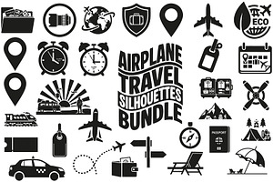 airplane travel silhouettes, an Illustration by Amazin_art