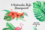 TROPICAL Watercolor clip art pack, an Illustration by andypray (Thumbnail 2 of 9)