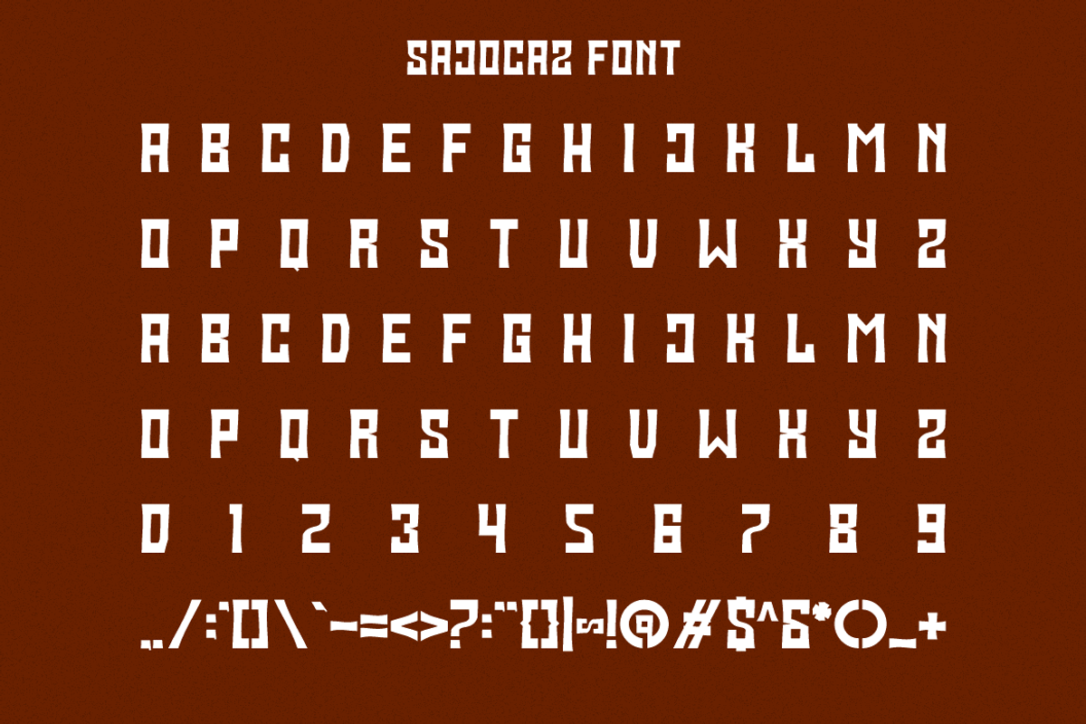 Sajocaz - Retro Font, a Sans Serif Font by Iqsiart Studio (Photo 2 of 6)
