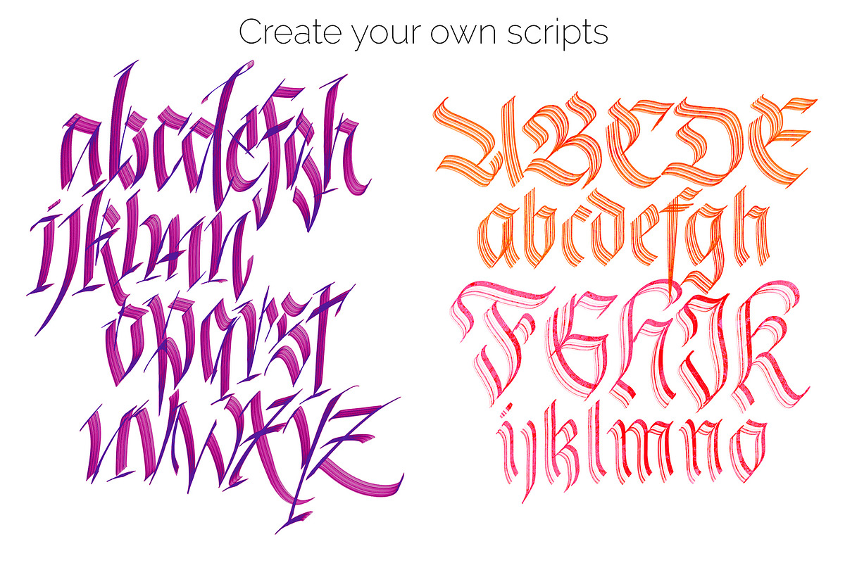 Calligraphy Procreate Brushes, a Brush Add-On by ZenLettering (Photo 5 of 16)