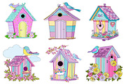 Whimsical Spring Birdhouse Clipart, an Illustration by Dream Creation (Thumbnail 3 of 7)