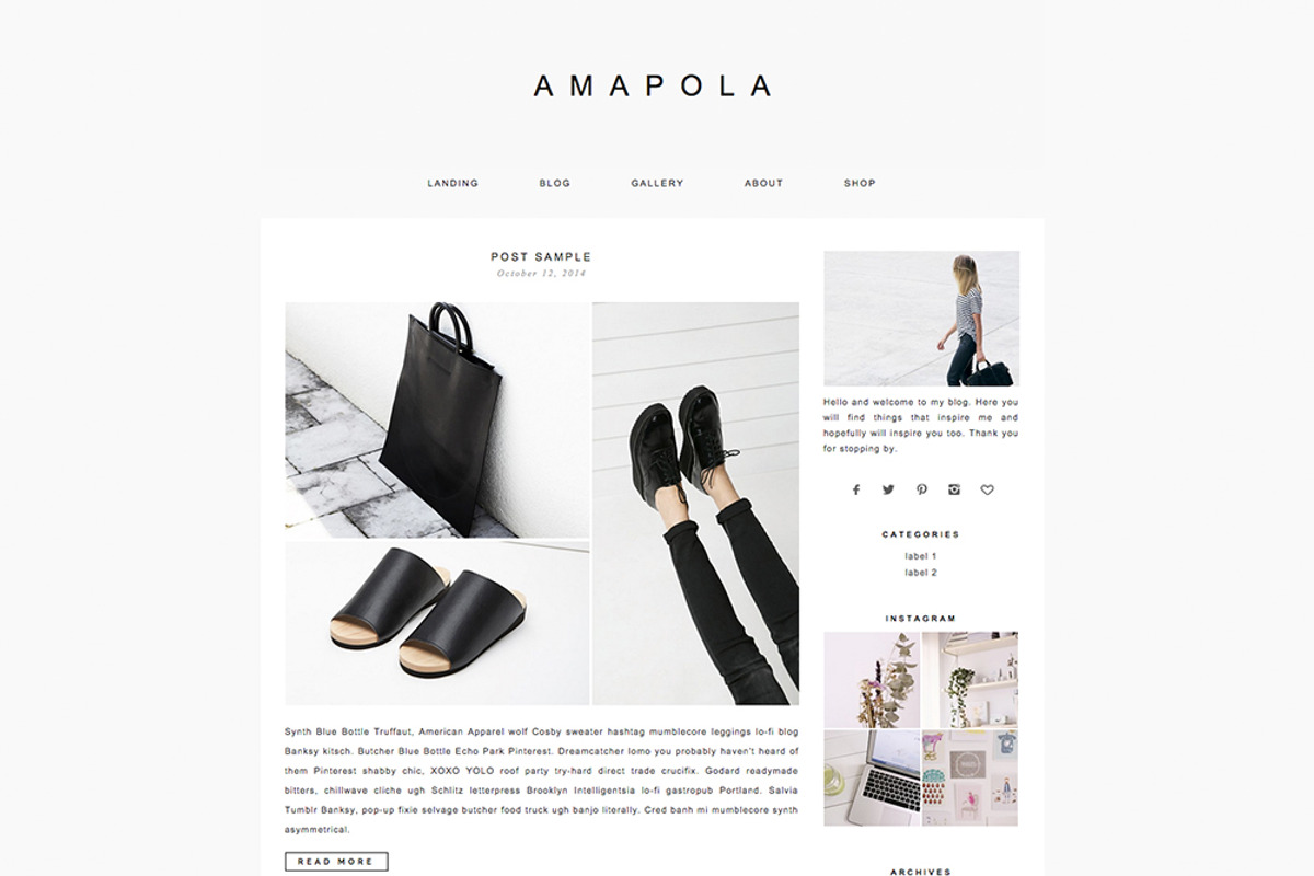 Responsive WP Theme - Amapola, a WordPress Template by Light Morango (Photo 2 of 4)