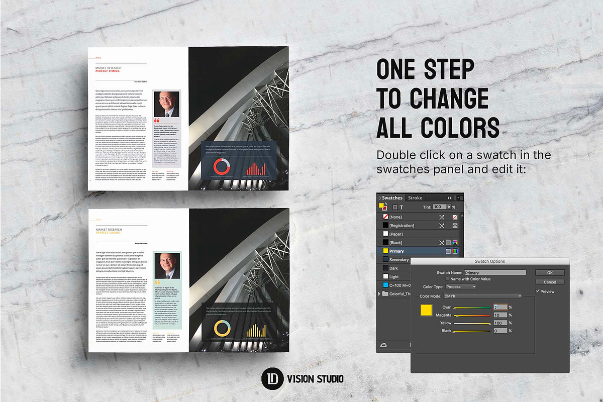 Annual Report InDesign Canva, a Brochure Template by ID Vision Studio (Photo 5 of 17)