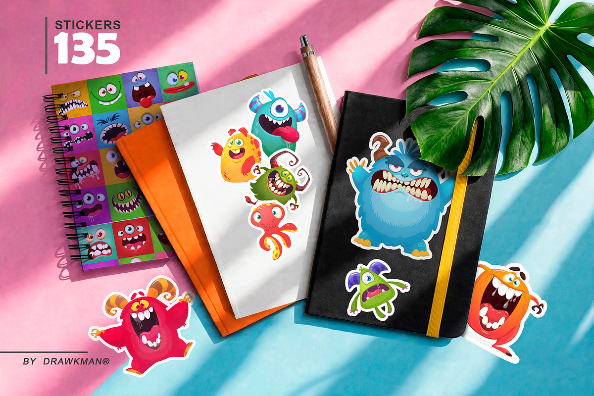 Monster Pack - 135 Cute Monsters, a Decorative Illustration by D R A W K M A N (Photo 9 of 30)