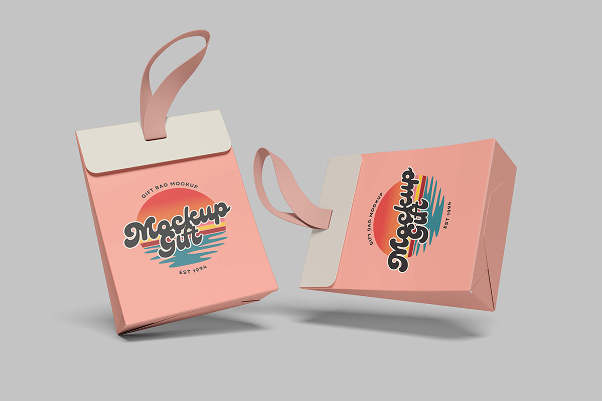 Gift Bag Mockup, a Packaging Mockup by seramoe (Photo 2 of 5)