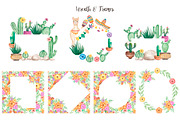 Watercolor Mexican Llamas & Cacti, an Animal Illustration by MayaNavits (Thumbnail 8 of 12)