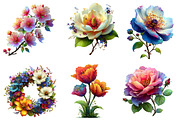 Watercolor Spring Flowers Clipart, an Illustration by Dream Creation (Thumbnail 7 of 7)