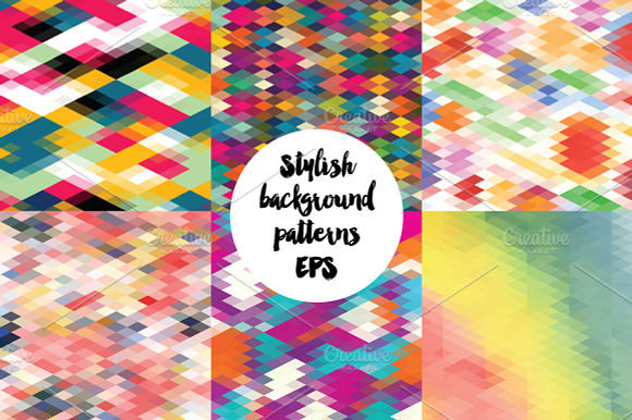 Vector Geometric Backgrounds Set