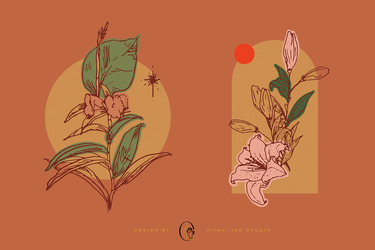 Floral Vector Set - BeauTanicals, an Illustration by PiiNK iiNK STUDiO (Photo 3 of 9)