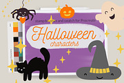 Halloween characters Procreate stamp, a Brush Add-On by Let's Art (Thumbnail 1 of 2)
