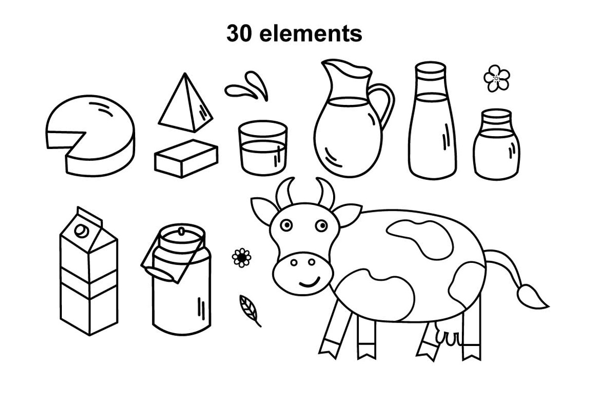 Dairy products and a cow, a Pattern Graphic by Oxi An illustrator (Photo 4 of 7)