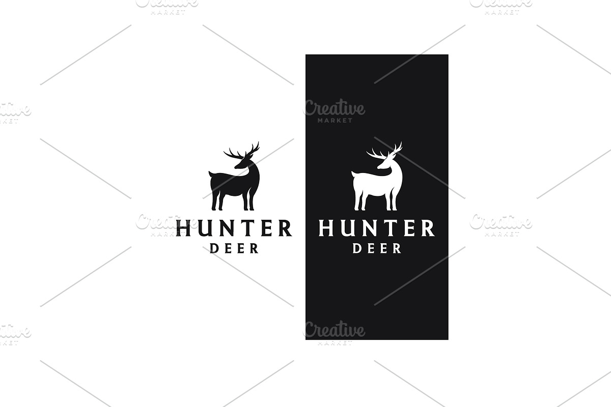 Reindeer retro vintage logo design, a Branding & Logo Template by LOGOCREATIVE