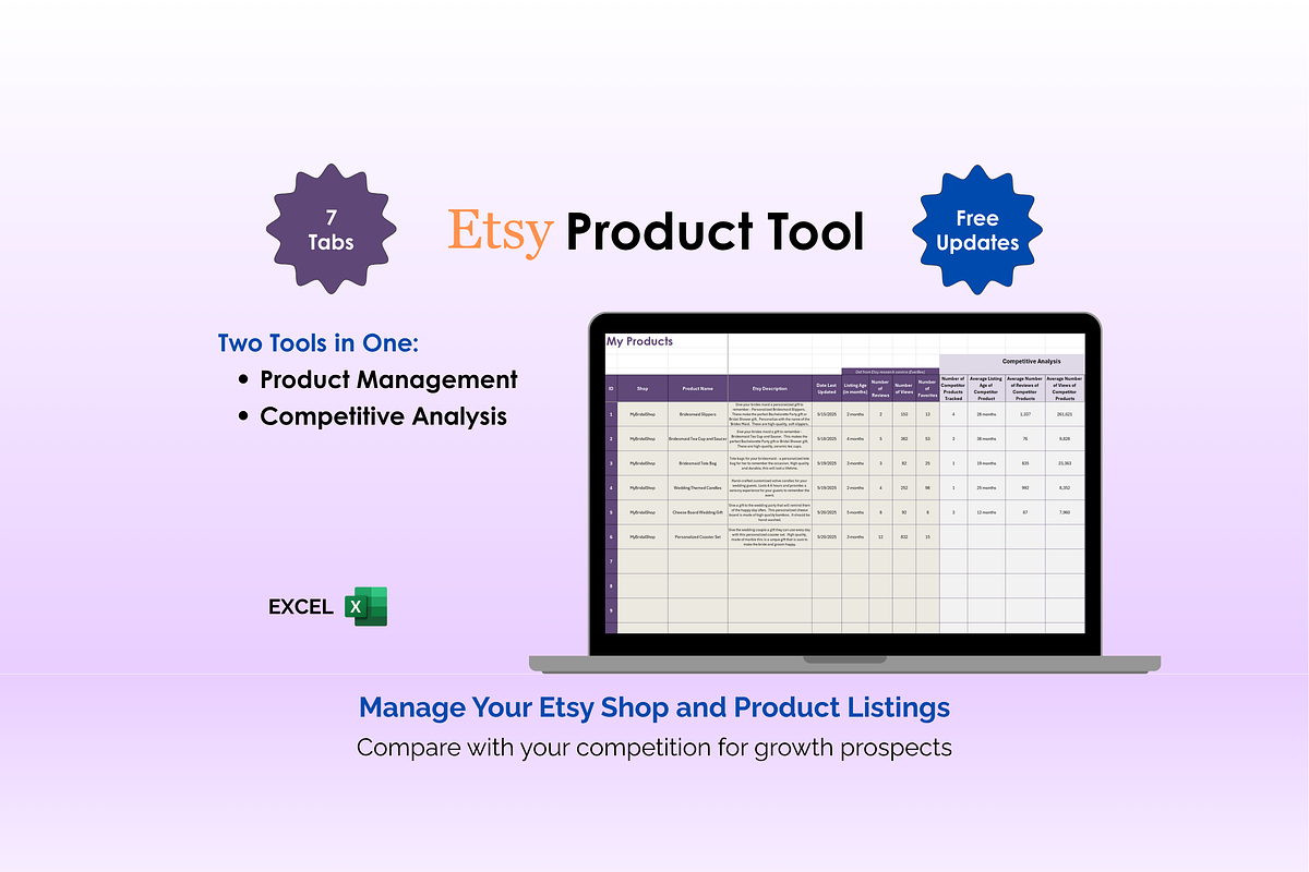 Etsy Product Tool - Excel