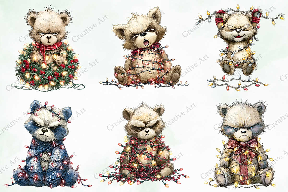 Whimsical Christmas Teddy With Light, an Illustration by Creative Art (Photo 6 of 10)