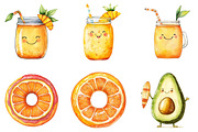 Summer Cute Fruits and Foods Clipart, a Seasonal Illustration by DreamArtGraphic (Thumbnail 3 of 4)