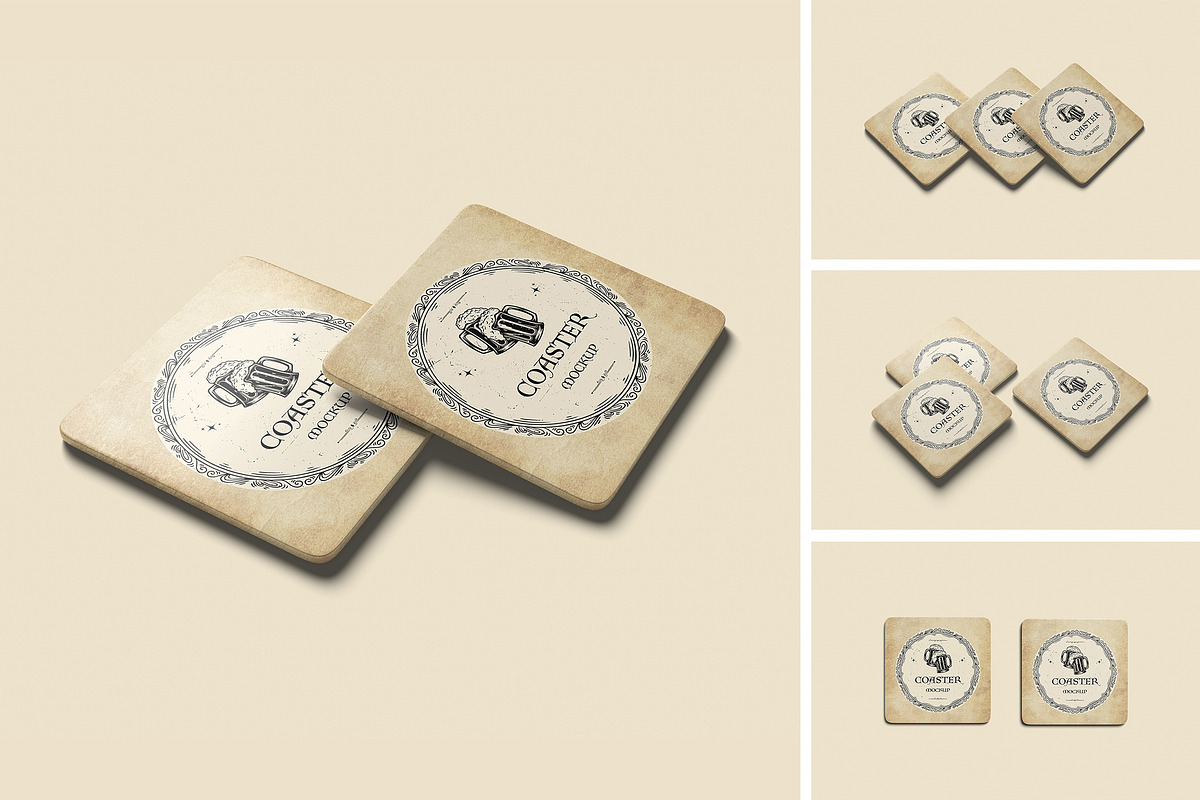 Coasters Square mockup, a Product Mockup by Twins_studio926 (Photo 1 of 5)