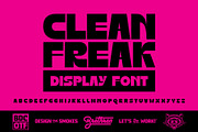 Clean Freak Display Font, a Font by Brethrendesignco (Thumbnail 1 of 4)