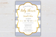 Gold Framed Baby Shower Invitation, a Stationery Template by BF Studios (Thumbnail 2 of 4)
