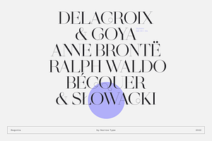 Regonia Display Serif Typeface