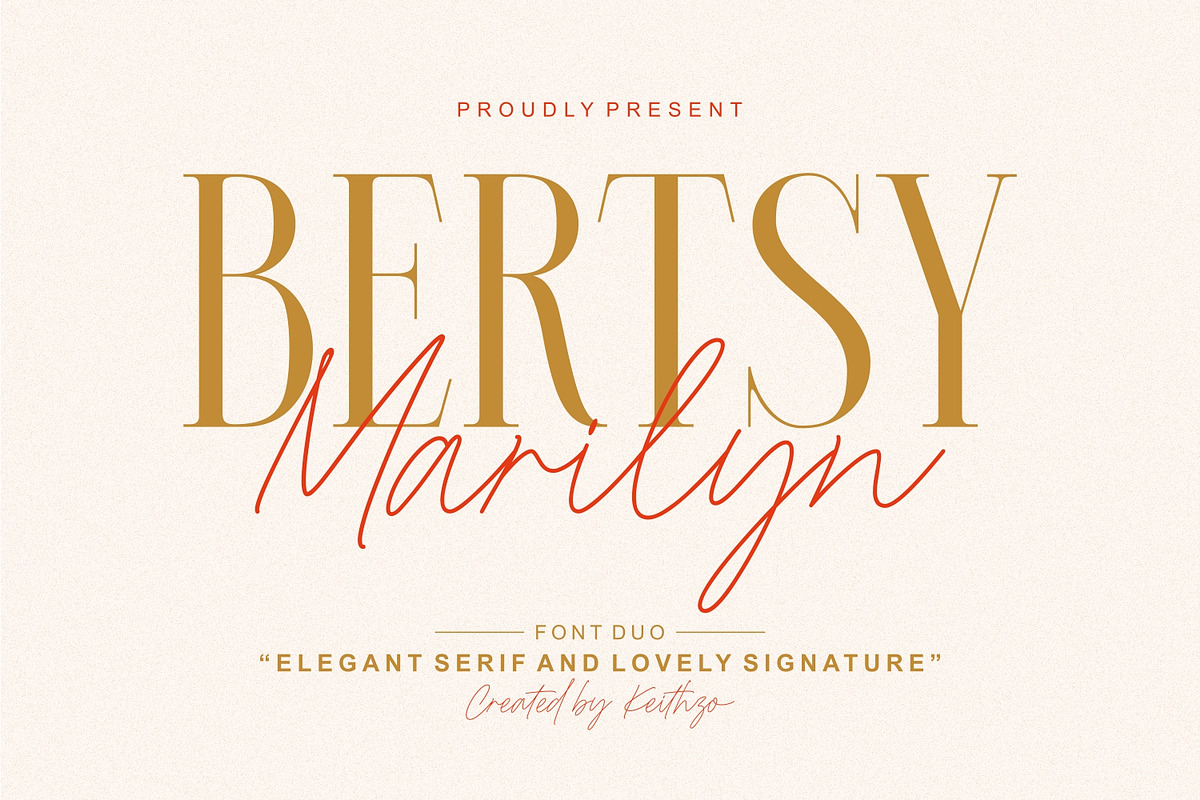 Bertsy Marilyn - Font Duo, a Serif Font by Keithzo (Photo 1 of 9)