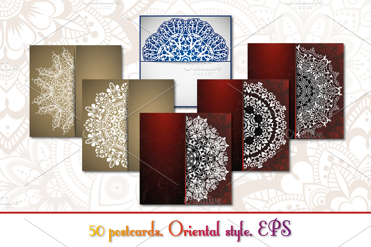 Vintage greeting cards with mandala, a Templates & Theme by BEZIL-ART (Photo 2 of 5)