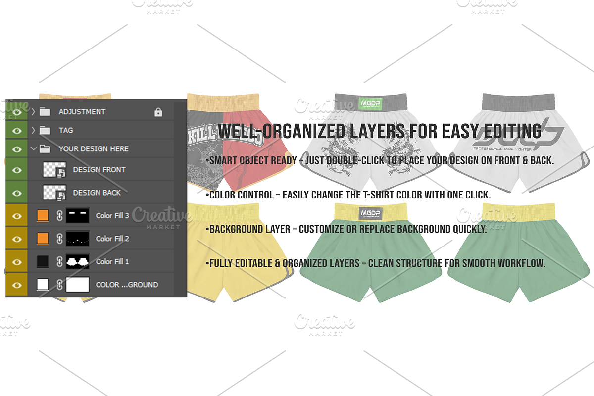 MMA Shorts Mockup – Editable PSD, a Bottom Mockup by std.badboy (Photo 3 of 4)