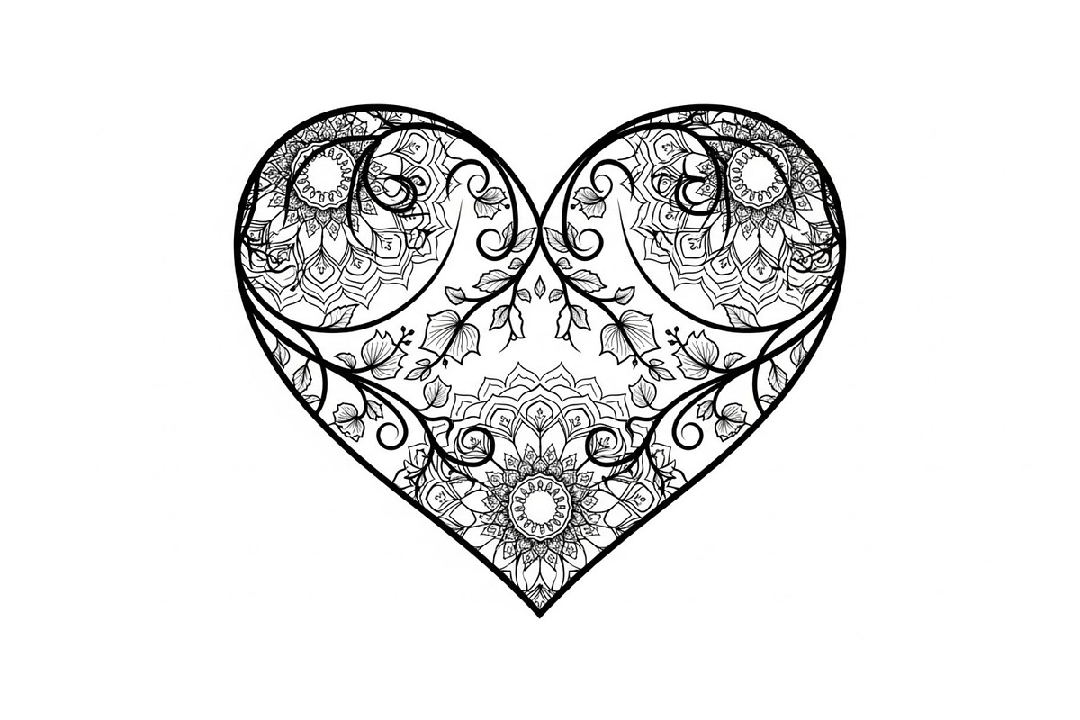 Ornamental Heart Silhouette Bundle, an Illustration by jahid234 (Photo 6 of 31)