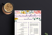 Floral Resume Template/CV template N, a Templates & Theme by Showy68 Template (Thumbnail 3 of 5)