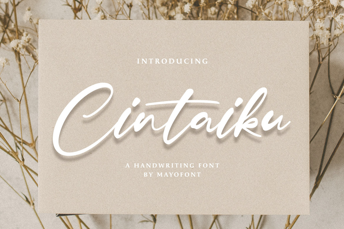Cintaiku - Handwriting Font, a Handwritten Font by Mayofont (Photo 1 of 9)