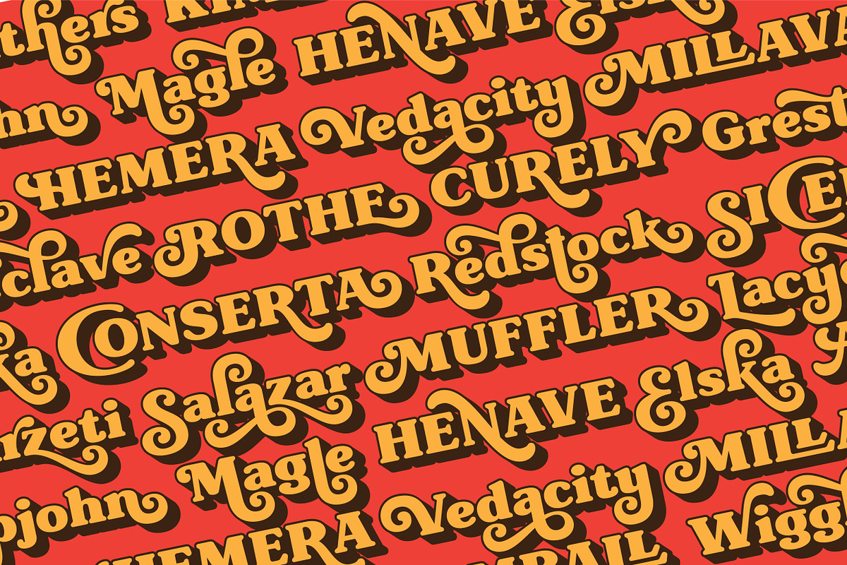 Alkaria - Vintage Retro Decorative, a Handwritten Font by Konstantine Studio (Photo 9 of 13)