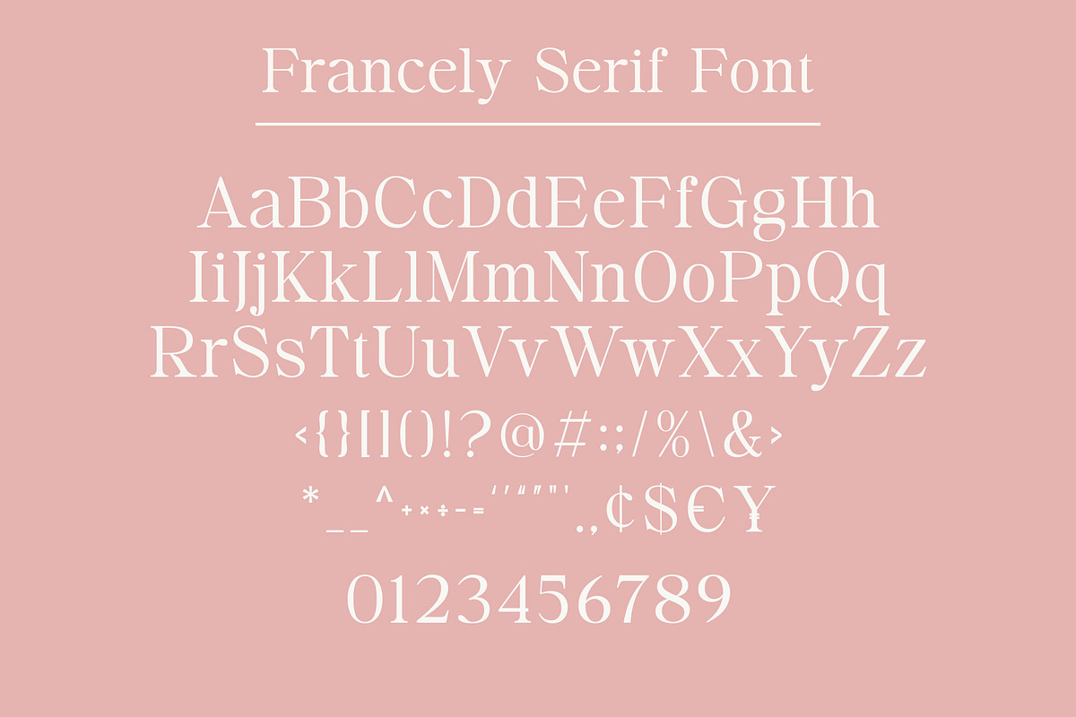 Francely - Elegant Serif Font, a Serif Font by Almeera Std (Photo 8 of 8)