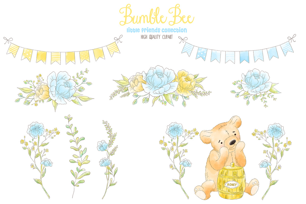 Cute Bear Bee Boy Honey clipart, an Animal Illustration by Magic Story Studio (Photo 3 of 4)