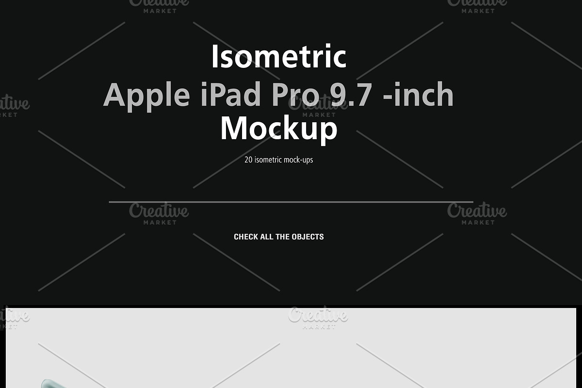 Isometric Apple iPad Pro 9.7 Mock-up, an iPhone Mockup by IsometricWorld (Photo 6 of 12)