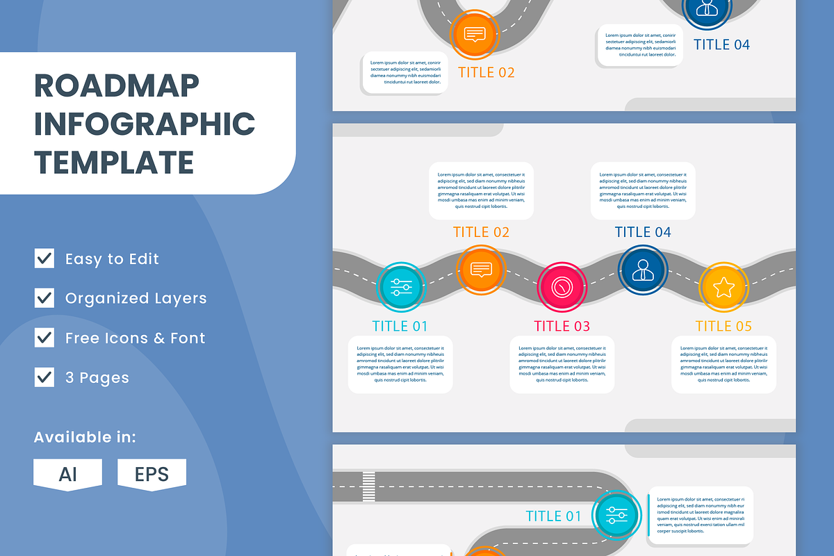Roadmap Infographic Template, a Templates & Theme by Bartama Graphic (Photo 1 of 4)