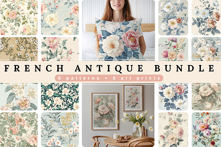 French Antique Patterns & Prints, a Pattern Graphic by Ninterints
