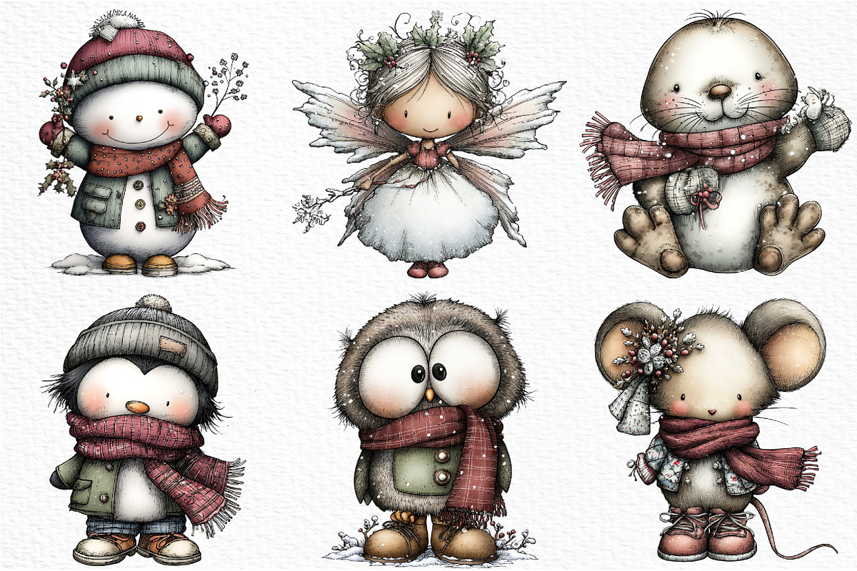 Whimsical Winter Clipart, an Illustration by Craft Nest (Photo 5 of 6)